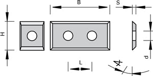 Solid Carbide Turnover Knives With 2 Cutting Edges & Sharpened Ends For HL Board 02