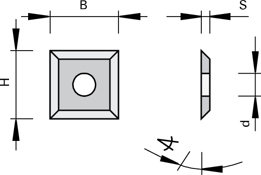 Solid Carbide Turnover Knives With 4 Cutting Edges For HL Board 03
